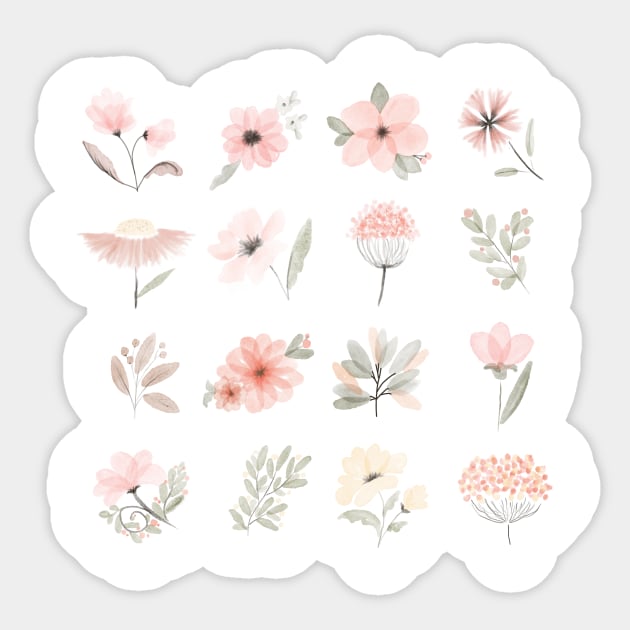 Boho Watercolor Relaxing Calming Flowers Instagram Highlight Icons Sticker by Relaxing Art Shop